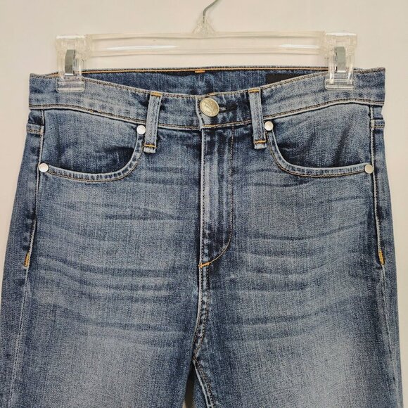 RAG & BONE Ankle Jeans BILBURY BLUE SILVER DIP Hems size 25 Cigarette Leg Denim - Picture 6 of 8
